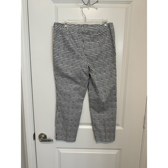 Lafayette 148 Stanton Black White Grid Ankle Pants Sz 8 Work Chic - Picture 3 of 6